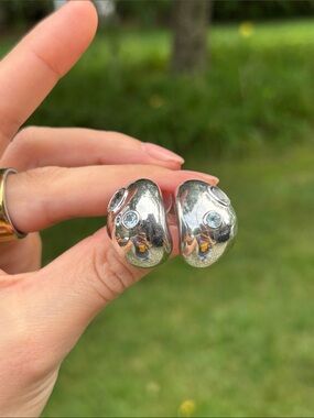 Lizzie Fortunato Mini Arp Earrings in Studded Silver Sterling